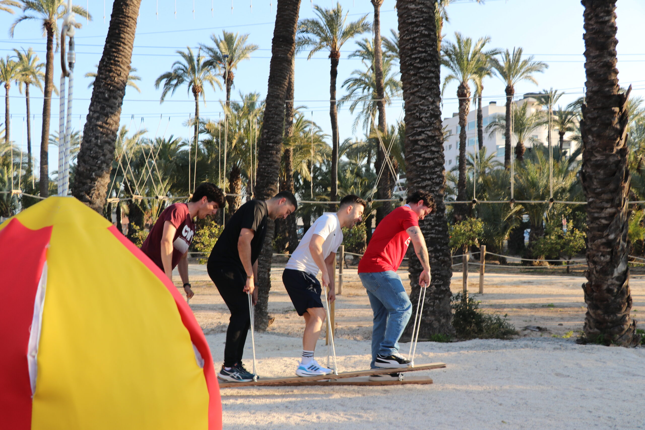Actividad de team building en el parque multiaventura de Elche